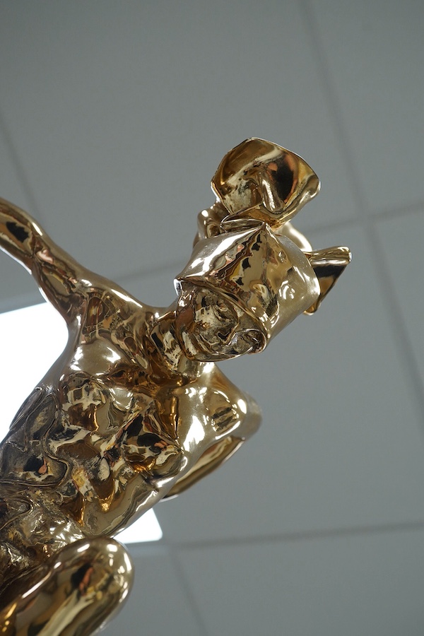 Anna Chromy, a marble and bronze sculpture of a woman on a wave, limited edition 2/10 63cm high. Condition - good